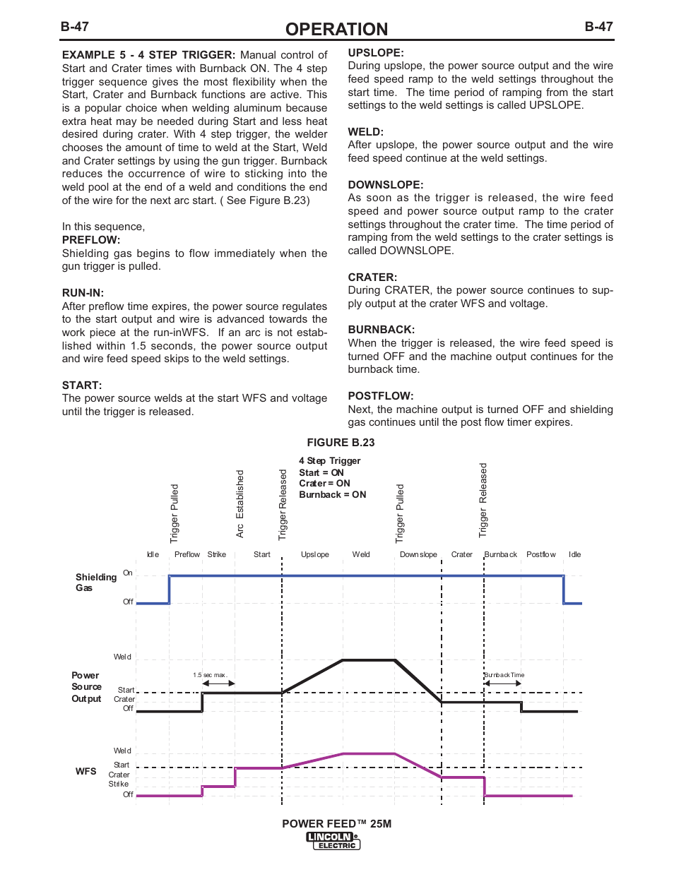 Operation, B-47 | Lincoln Electric IM892 POWER FEED 25M User Manual | Page 63 / 83