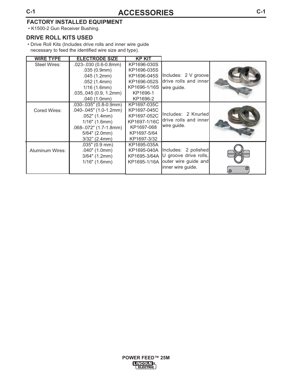 Accessories | Lincoln Electric IM892 POWER FEED 25M User Manual | Page 66 / 83