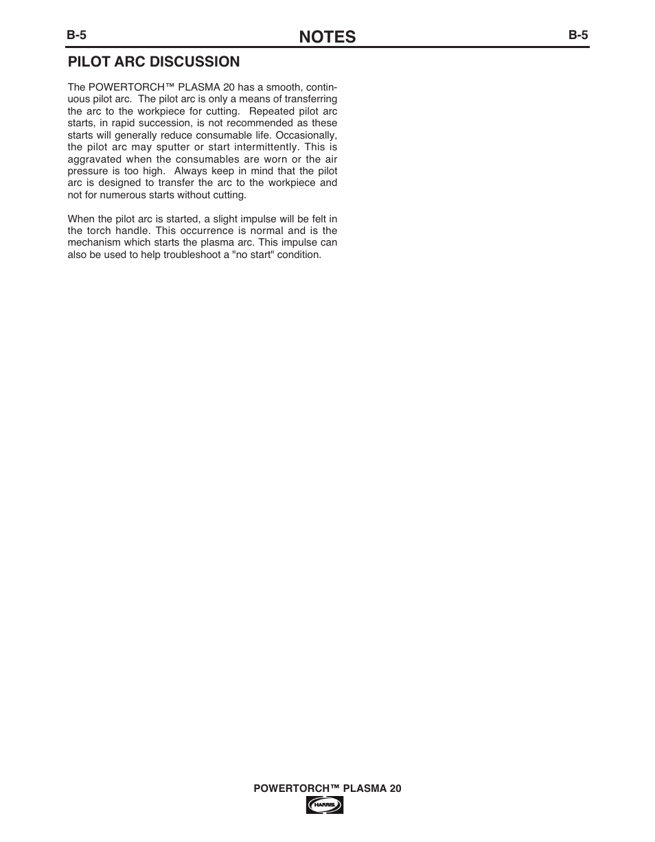 Pilot arc discussion | Lincoln Electric IM944 POWERTORCH PLASMA 20 User Manual | Page 14 / 24