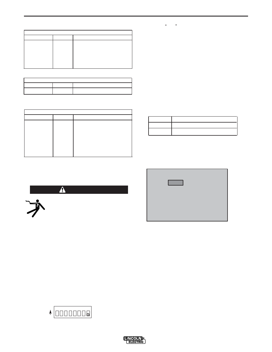 Installation, I / o receptacle specifications, Warning | Control board (dip switch location) | Lincoln Electric IM745 POWER WAVE 355 User Manual | Page 17 / 41