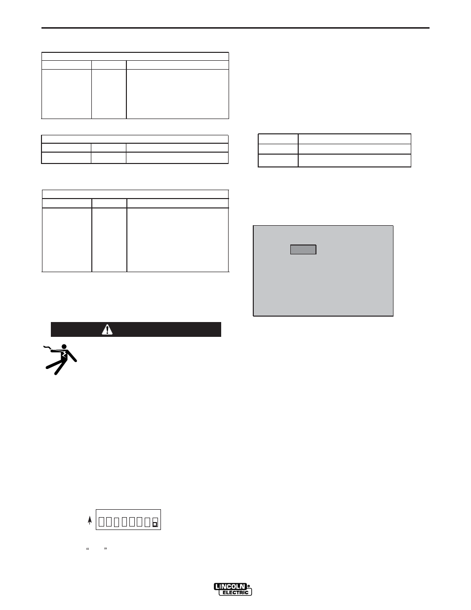 Installation, I / o receptacle specifications, Warning | Control board (dip switch location) | Lincoln Electric IM746 POWER WAVE 405 User Manual | Page 19 / 41