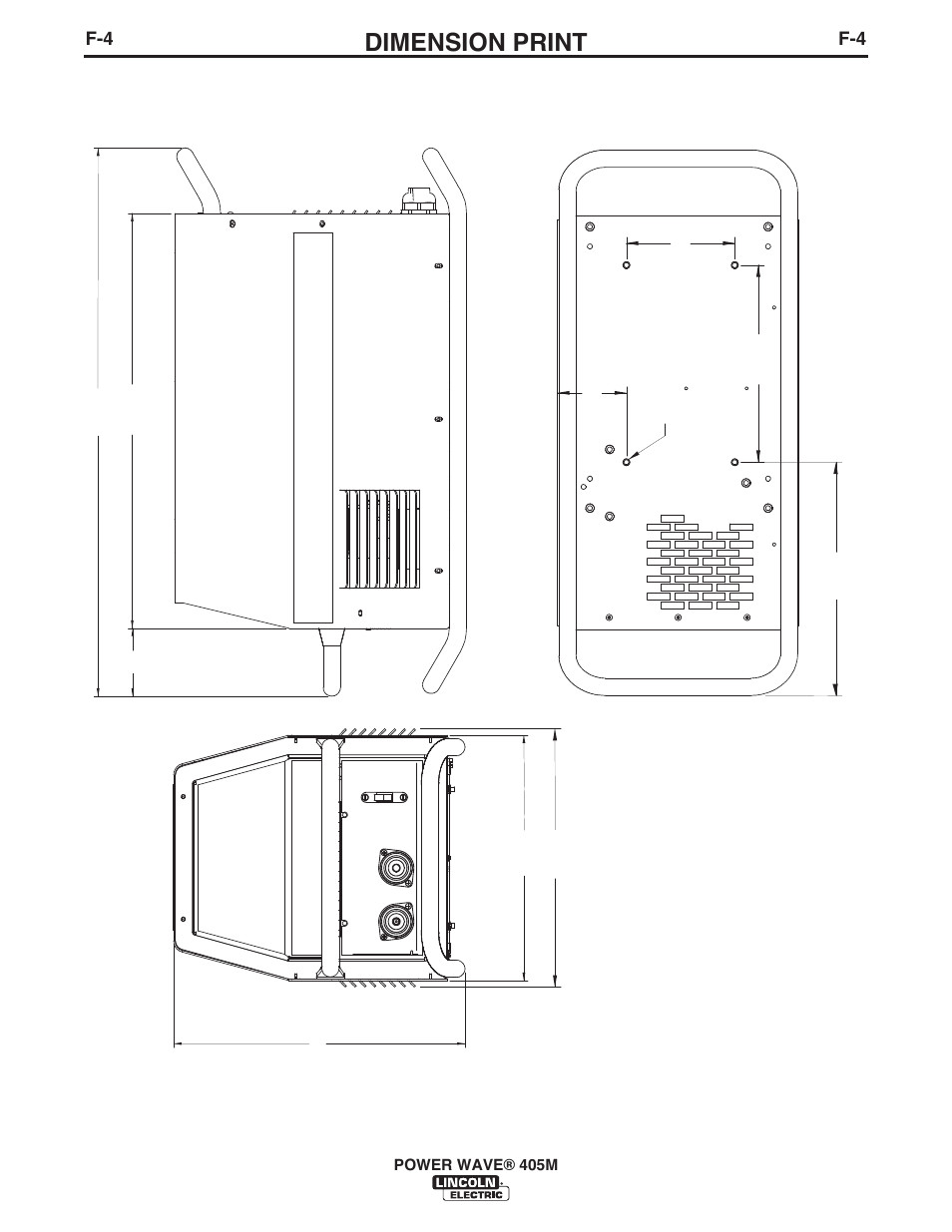 Dimension print | Lincoln Electric IM917 POWER WAVE 405M User Manual | Page 39 / 44