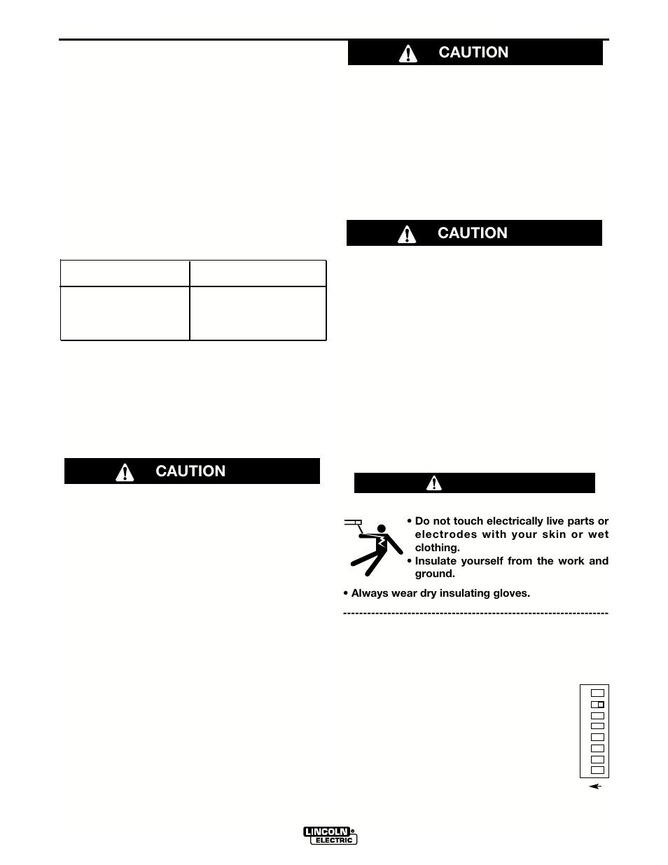 Installation, Electrode and work cable connections, Negative electrode polarity | Warning, Caution | Lincoln Electric IM690 POWER WAVE 455R User Manual | Page 13 / 45
