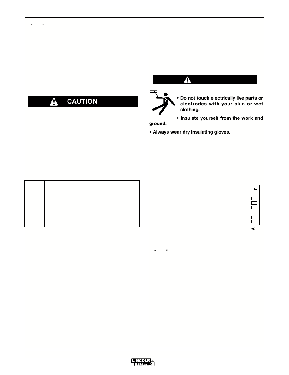 Installation, Voltage sensing, Warning | Caution | Lincoln Electric IM690 POWER WAVE 455R User Manual | Page 14 / 45