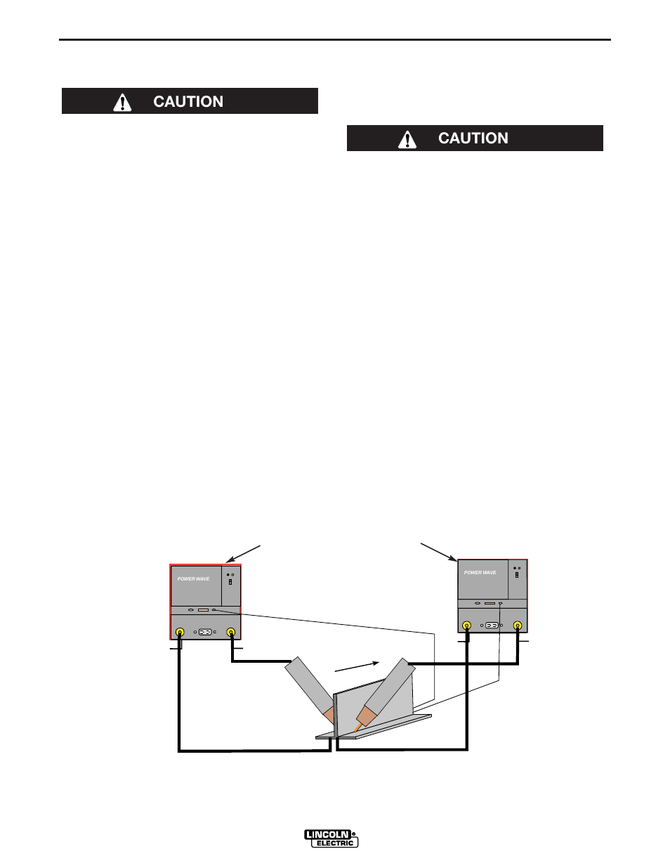 Installation, Two power waves caution caution, A-10 | A-10 figure a.2 | Lincoln Electric IM716 POWER WAVE 455STT User Manual | Page 18 / 46