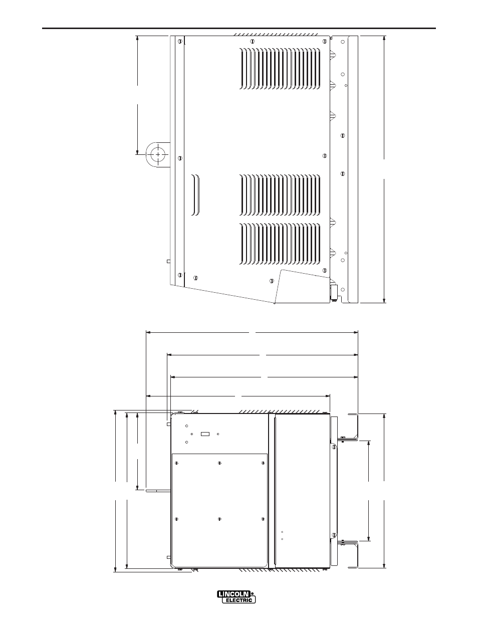 Diagrams, Dimension print - po wer w a ve 455 | Lincoln Electric IM716 POWER WAVE 455STT User Manual | Page 42 / 46