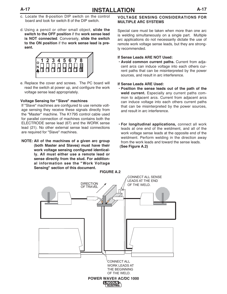 Installation | Lincoln Electric IM848 POWER WAVE AC_DC 1000 User Manual | Page 27 / 74