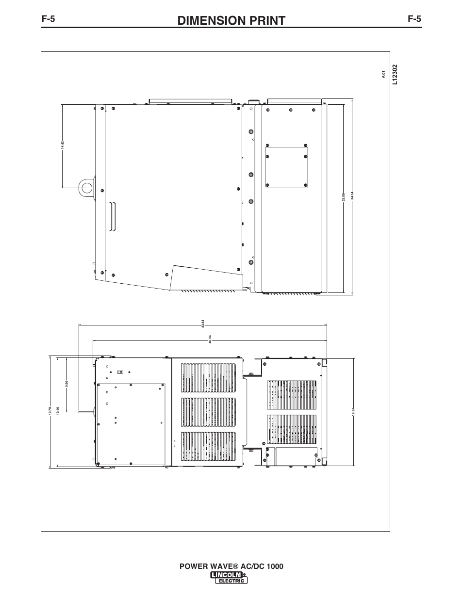 Dimension print, Power wave® ac/dc 1000 | Lincoln Electric IM848 POWER WAVE AC_DC 1000 User Manual | Page 70 / 74