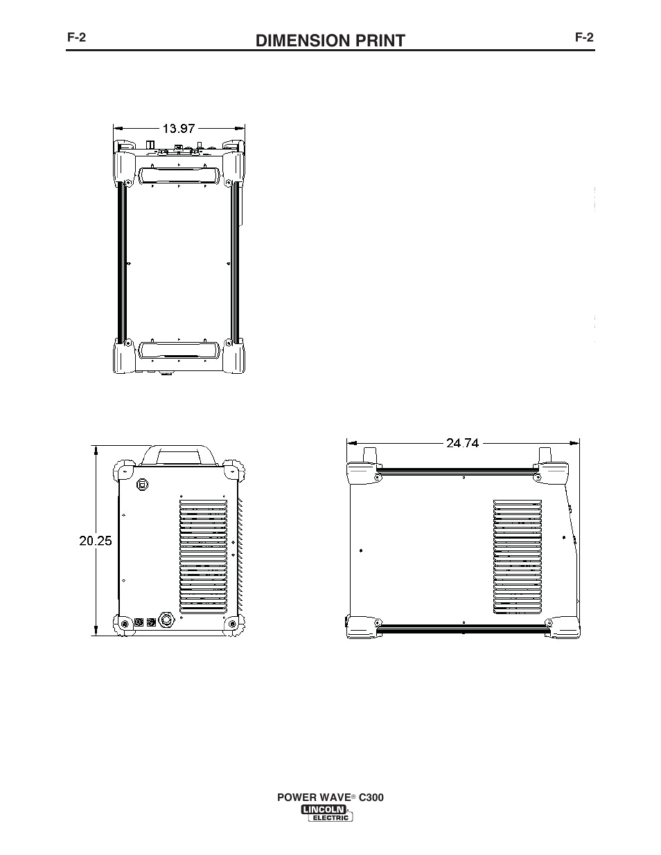 Dimension print | Lincoln Electric IM956 POWER WAVE C300 User Manual | Page 68 / 72