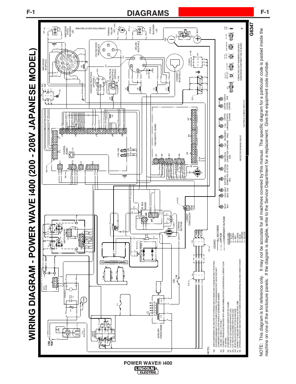 Diagrams, Enhanced diagram, Power wave® i400 | G6347 | Lincoln Electric IM986 POWER WAVE i400 User Manual | Page 52 / 56