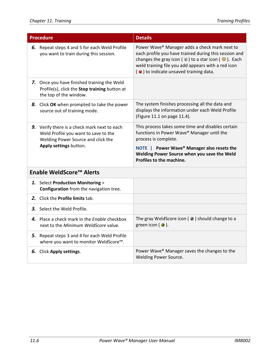 Enable weldscore™ alerts | Lincoln Electric IM8002 POWER WAVE MANAGER User Manual | Page 100 / 128