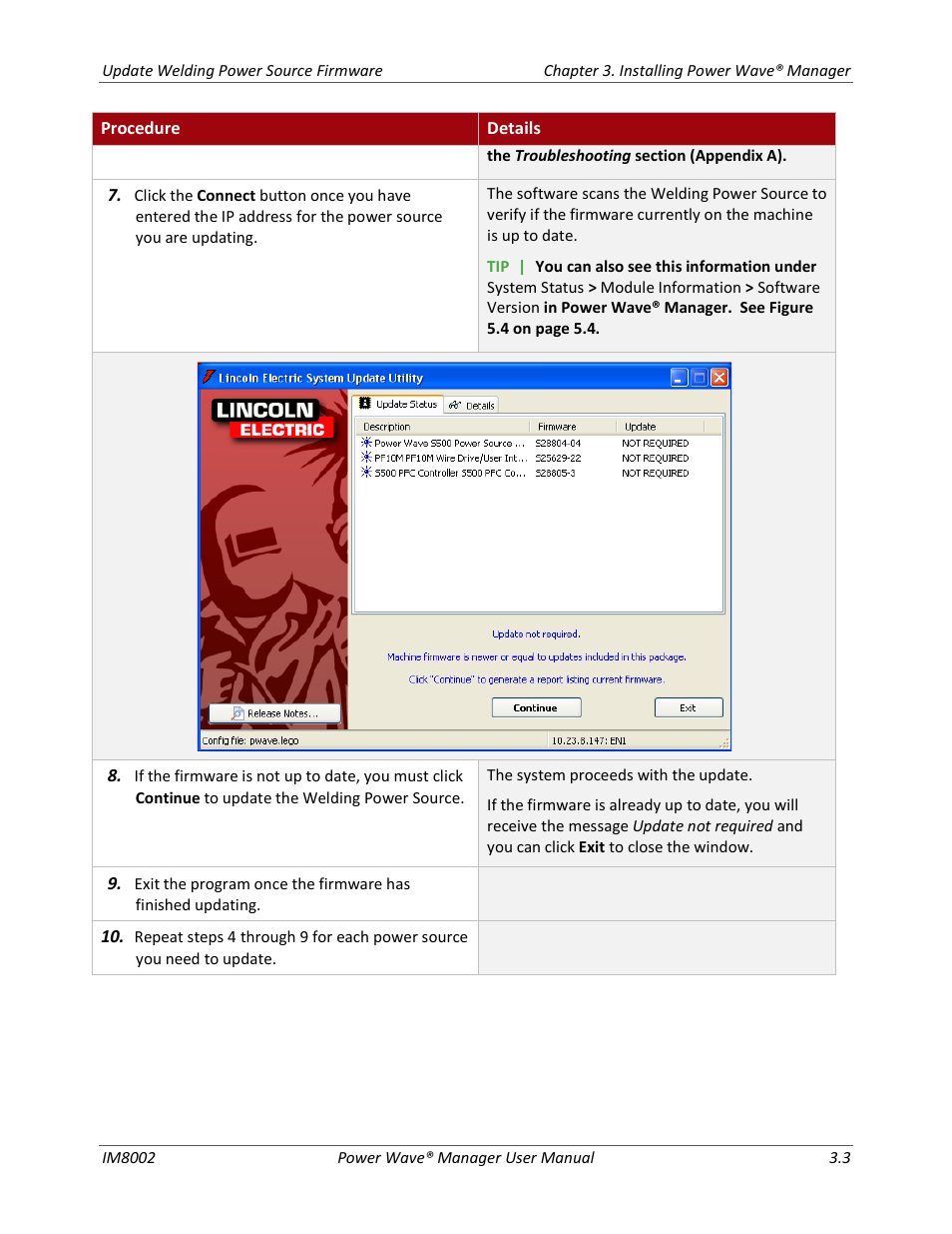 Lincoln Electric IM8002 POWER WAVE MANAGER User Manual | Page 21 / 128