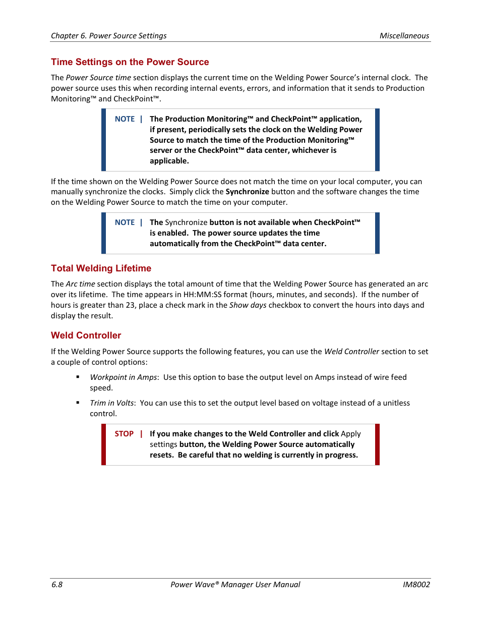 Lincoln Electric IM8002 POWER WAVE MANAGER User Manual | Page 42 / 128