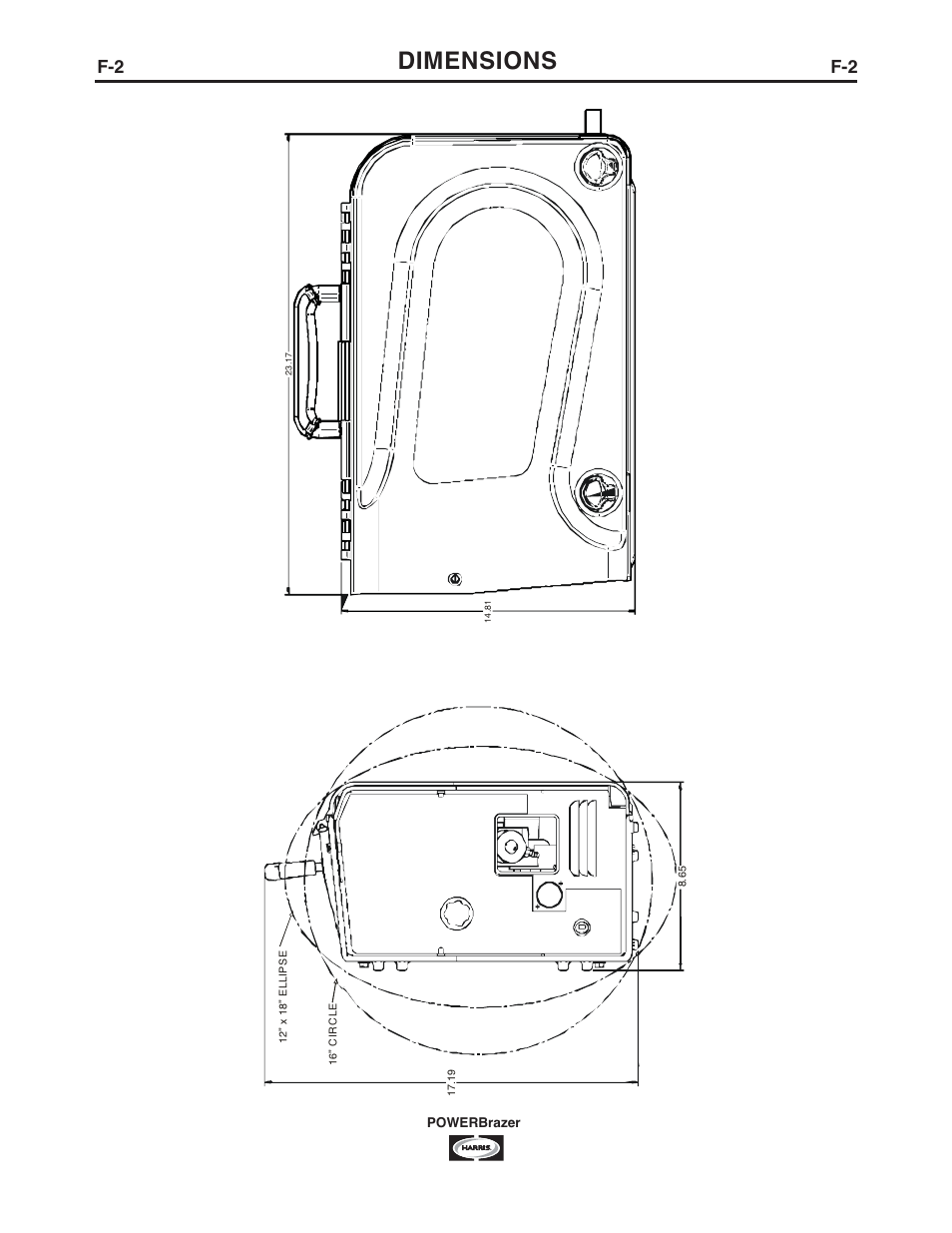 Dimensions | Lincoln Electric IM987 POWERBrazer User Manual | Page 19 / 24