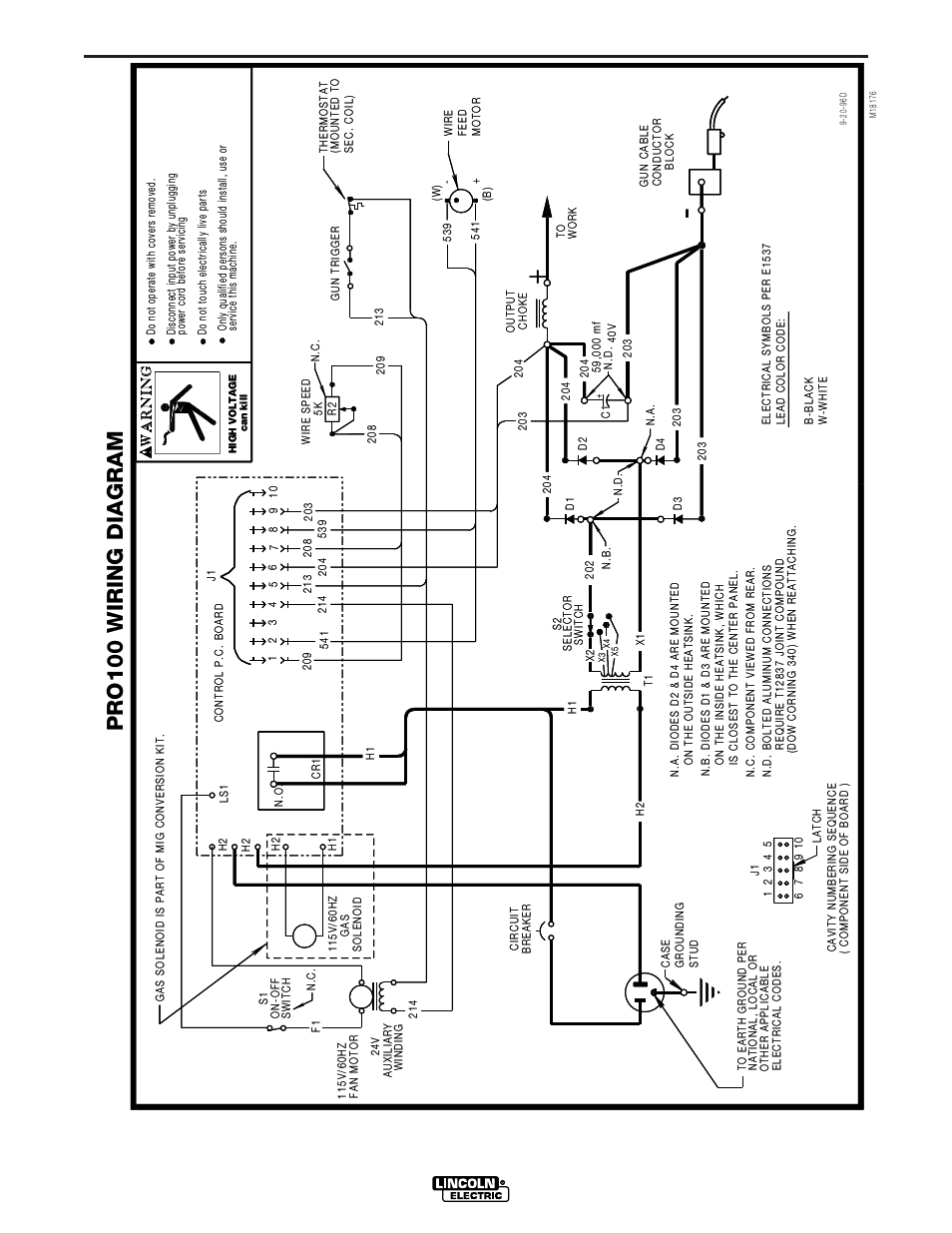 Diagrams, Pro100 wiring diagram, Pro 100 | Lincoln Electric IM562 PRO 100 User Manual | Page 42 / 47