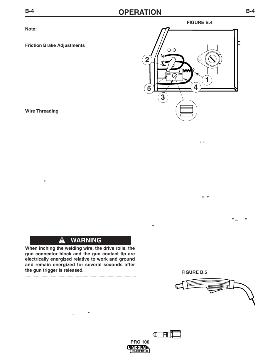 Operation, Warning | Lincoln Electric IM784 PRO 100 User Manual | Page 17 / 35