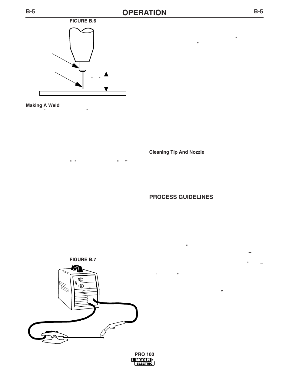 Operation, Process guidelines | Lincoln Electric IM784 PRO 100 User Manual | Page 18 / 35