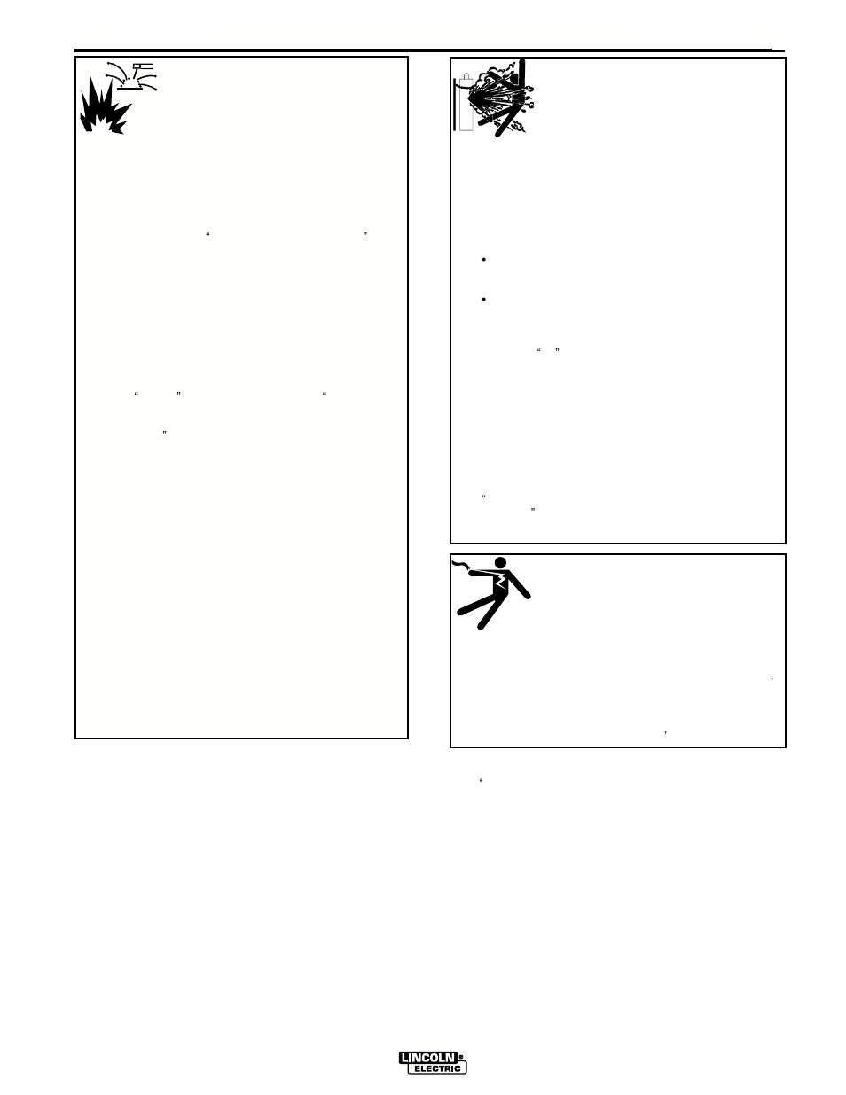 Safety, For electrically powered equipment, Cylinder may explode if damaged | Welding sparks can cause fire or explosion | Lincoln Electric IM563 PRO 155 User Manual | Page 4 / 46