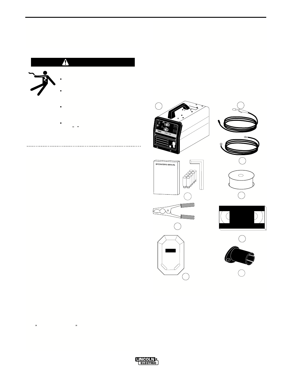 Installation, Safety precautions identify and locate components, Warning | Lincoln Electric IM563 PRO 155 User Manual | Page 9 / 46