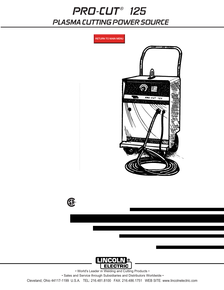 Lincoln Electric IM491 PRO-CUT 125 User Manual | 40 pages