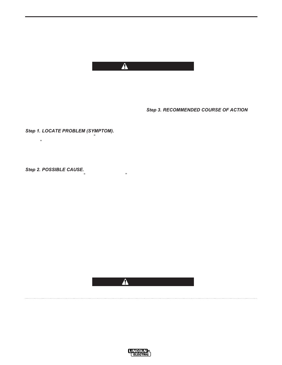 Troubleshooting, Caution, How to use troubleshooting guide | Warning | Lincoln Electric IM740 PRO-MIG 135 User Manual | Page 38 / 48