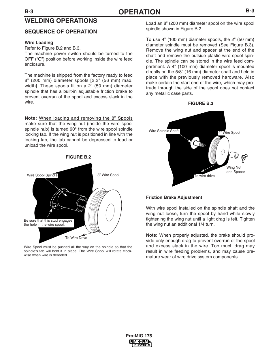 Operation, Welding operations | Lincoln Electric IM810 PRO-MIG 175 User Manual | Page 16 / 36