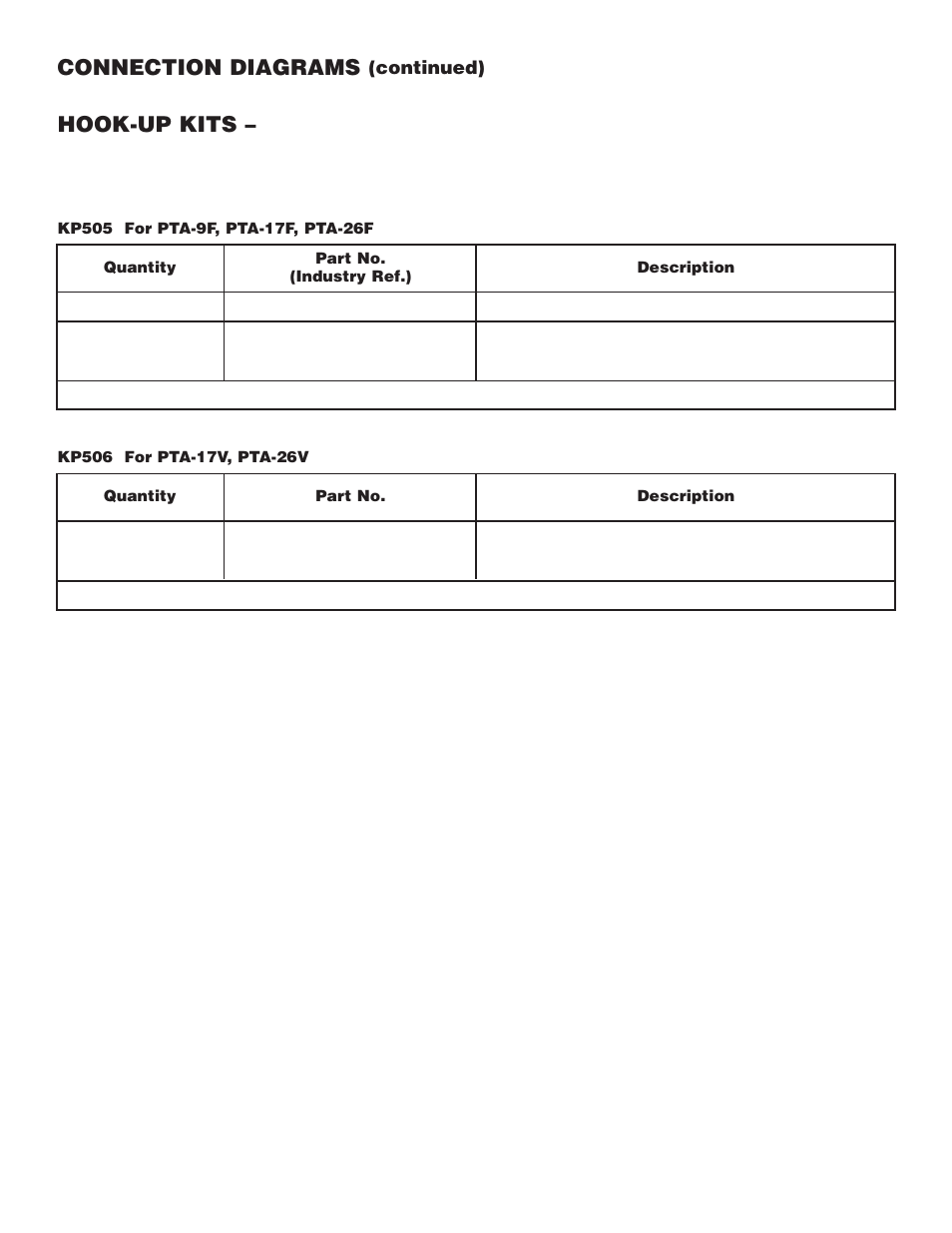 Connection diagrams, Hook-up kits | Lincoln Electric IM682 PRO-TORCH AIR-COOLED TIG TORCHES PTA-9,17,26 User Manual | Page 13 / 16