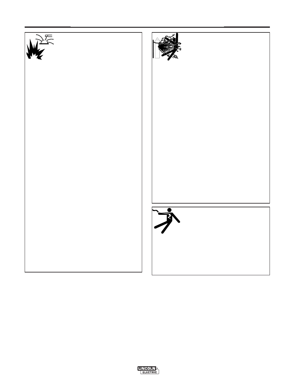 Safety, For electrically powered equipment, Cylinder may explode if damaged | Welding sparks can cause fire or explosion | Lincoln Electric IM682 PRO-TORCH AIR-COOLED TIG TORCHES PTA-9,17,26 User Manual | Page 4 / 16