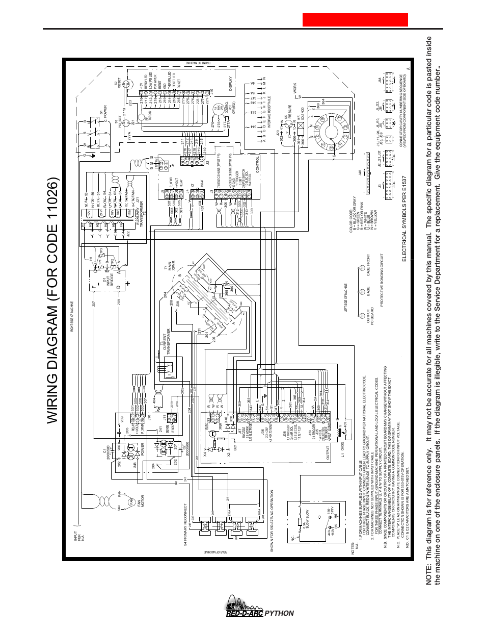 Diagrams, Enhanced diagram, Ele ctri c al symbols pe r e1537 | Lincoln Electric IM648 RED-D-ARC PYTHON User Manual | Page 33 / 37