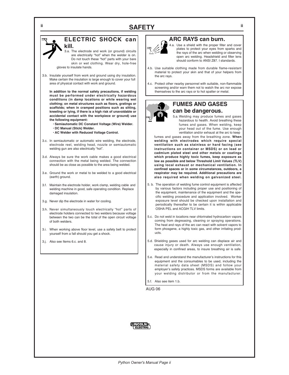 Lincoln Electric IM773 Push-Pull Gun PYTHON K2211-2, K2211-3, K2212-1, K2212-2 & K2212-3 User Manual | Page 6 / 34