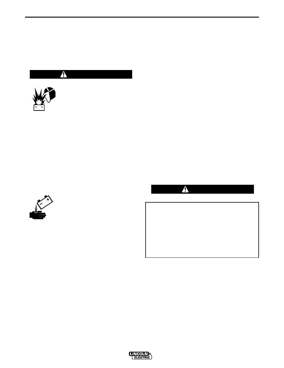 Maintenance, Battery maintenance, Option spark arrester | Warning | Lincoln Electric IM660 RANGER 200 User Manual | Page 25 / 38