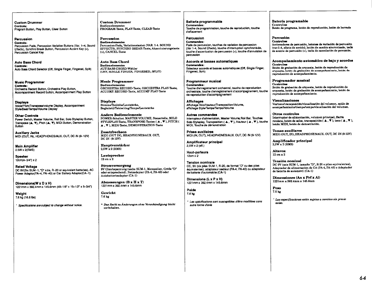 Yamaha PSR-2500 User Manual | Page 65 / 68