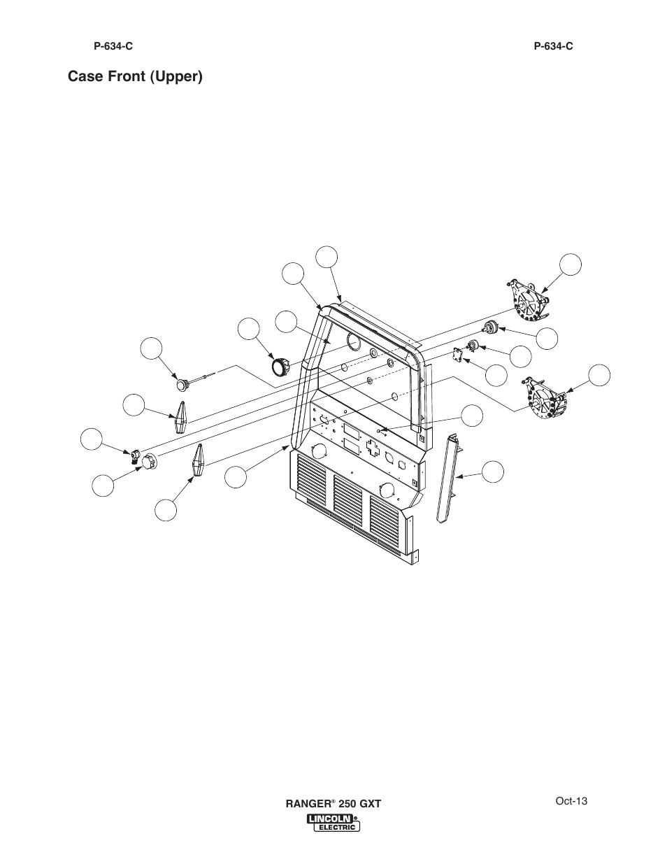 Case front (upper) | Lincoln Electric IM921 RANGER 250 GXT User Manual | Page 60 / 76