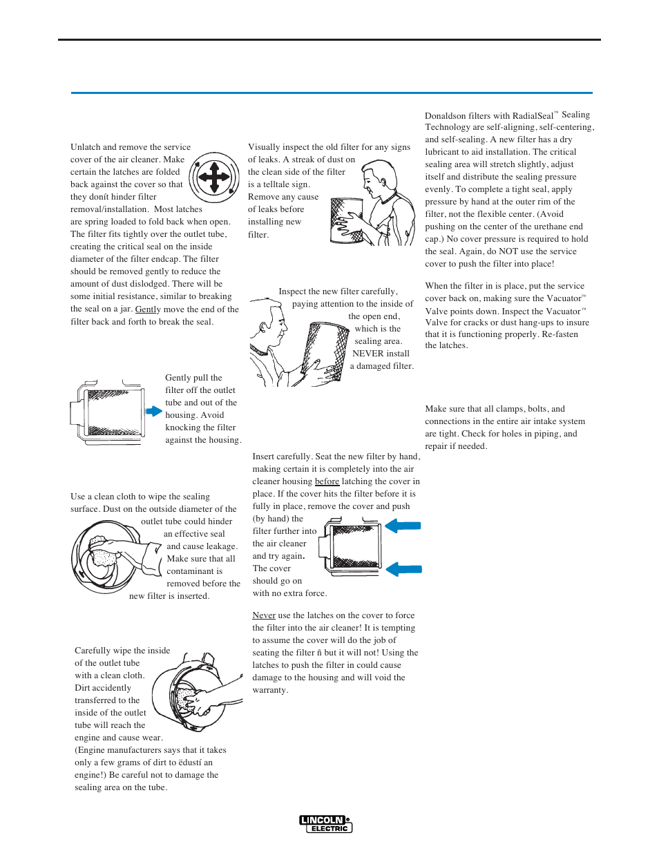 Service instructions & installation tips | Lincoln Electric IM837 RANGER 305 D (CE) User Manual | Page 29 / 54