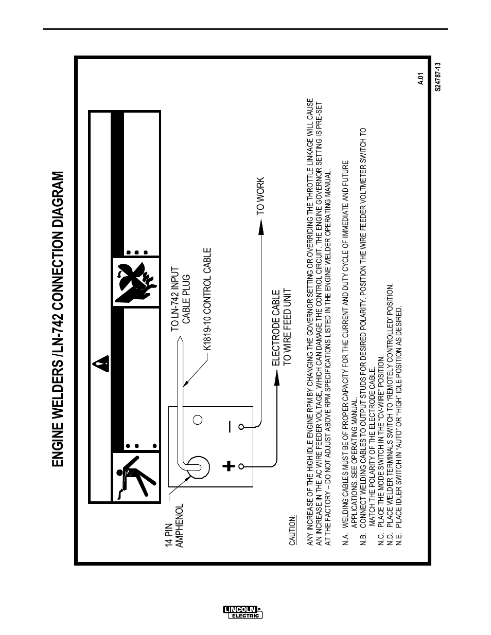 Wa rni ng, Diagrams | Lincoln Electric IM837 RANGER 305 D (CE) User Manual | Page 41 / 54