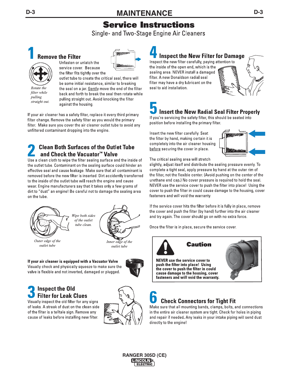 Maintenance | Lincoln Electric IM893 RANGER 305 D (CE) User Manual | Page 29 / 52