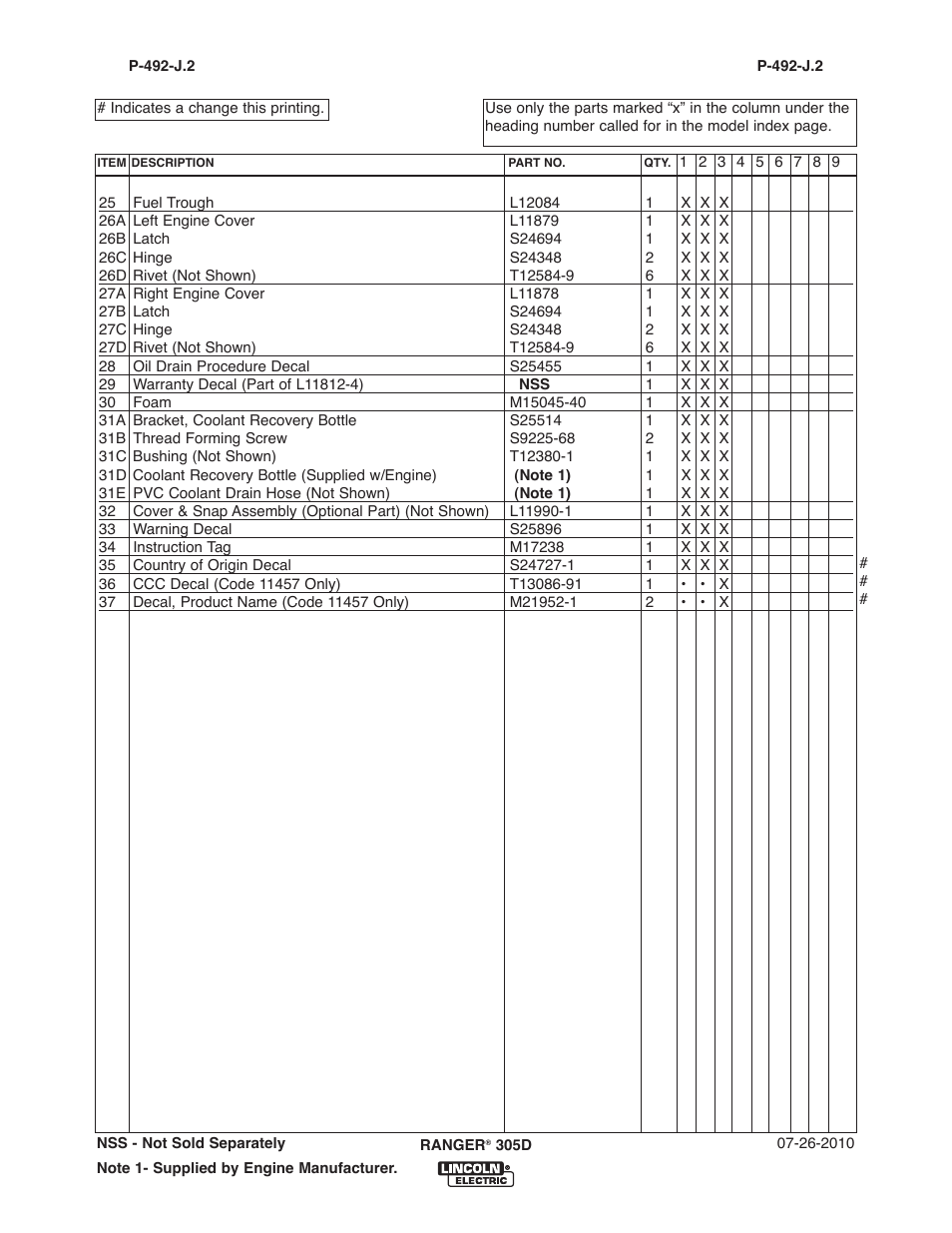 Lincoln Electric IM970 RANGER 305 D User Manual | Page 74 / 76