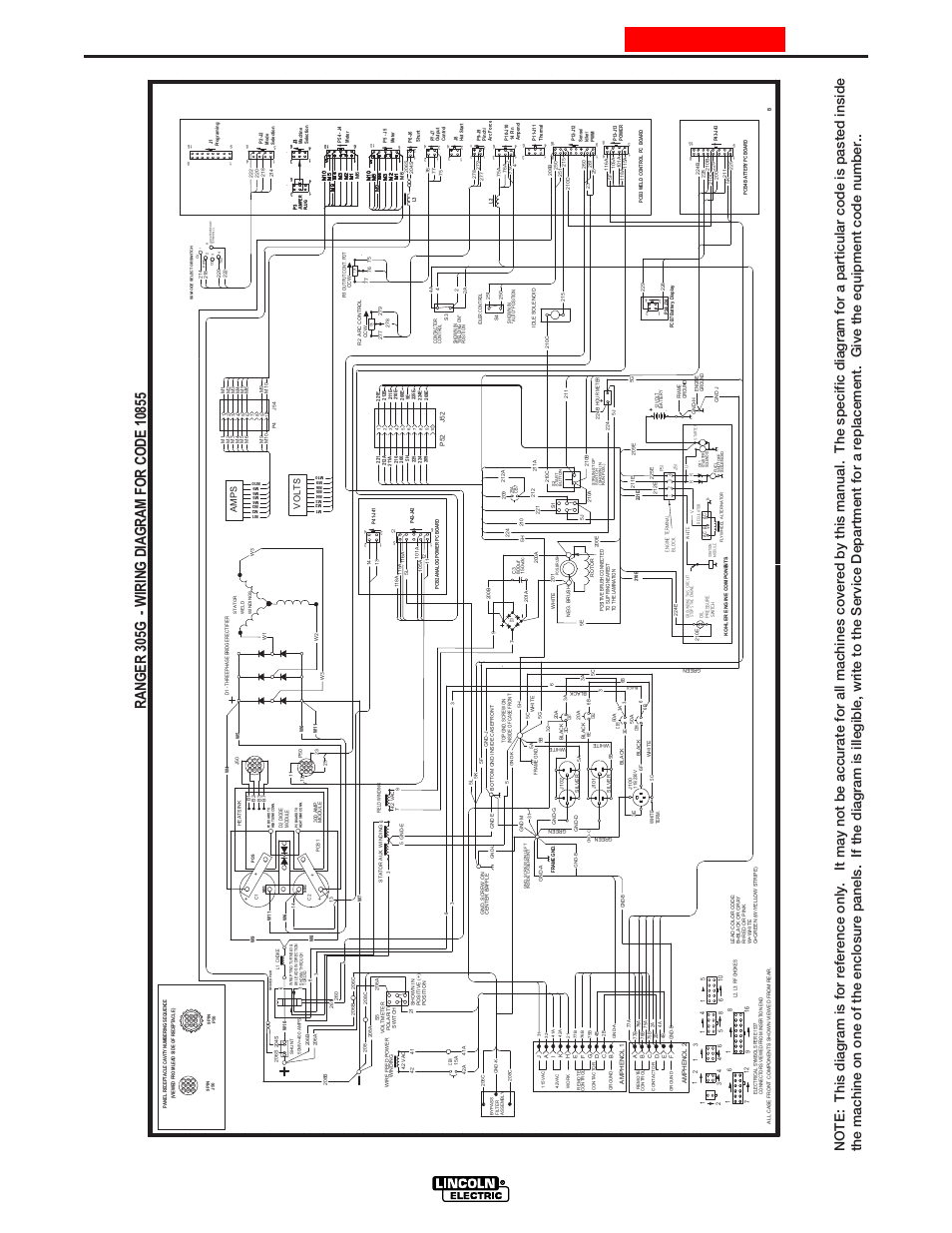 Diagrams, F-12, Ranger 305g | G3743, Enhanced diagram, Am ps, Volt s | Lincoln Electric IM742 RANGER 305 G User Manual | Page 45 / 52