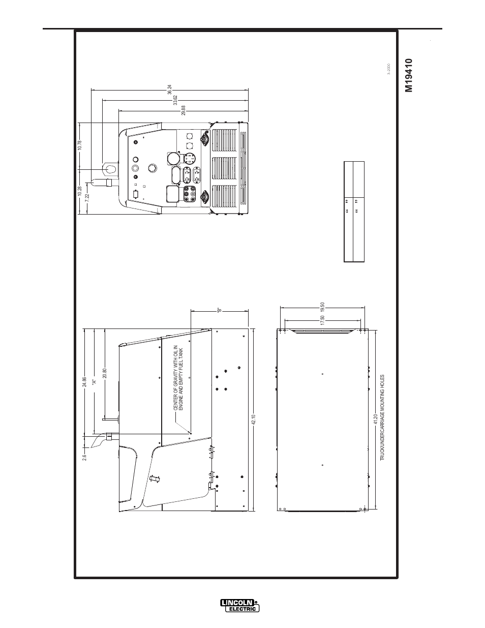 Diagrams, Dimension print ranger 305g, F-14 | Ranger 305g | Lincoln Electric IM742 RANGER 305 G User Manual | Page 47 / 52