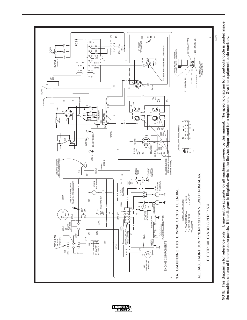 Diagrams, Ranger 8 lpg, Elec trical sy m b ols per e1537 | Lincoln Electric IM604 RANGER 8 LPG User Manual | Page 29 / 38