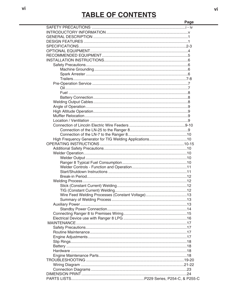 Lincoln Electric IM604 RANGER 8 LPG User Manual | Page 7 / 38