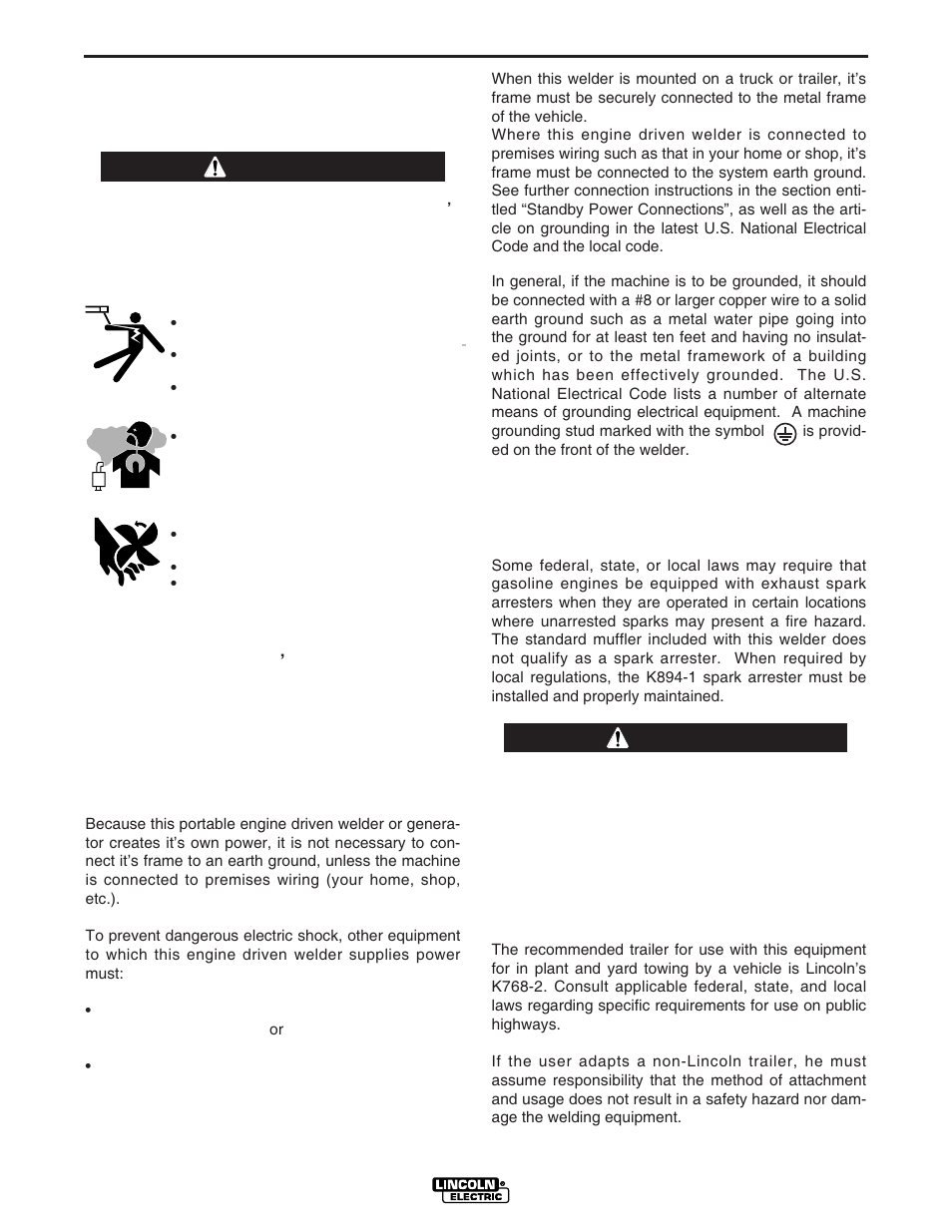 Installation, Installation instructions, Warning caution | Lincoln Electric IM752 RANGER 8 User Manual | Page 10 / 39