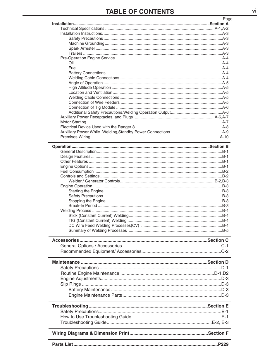 Lincoln Electric IM752 RANGER 8 User Manual | Page 7 / 39