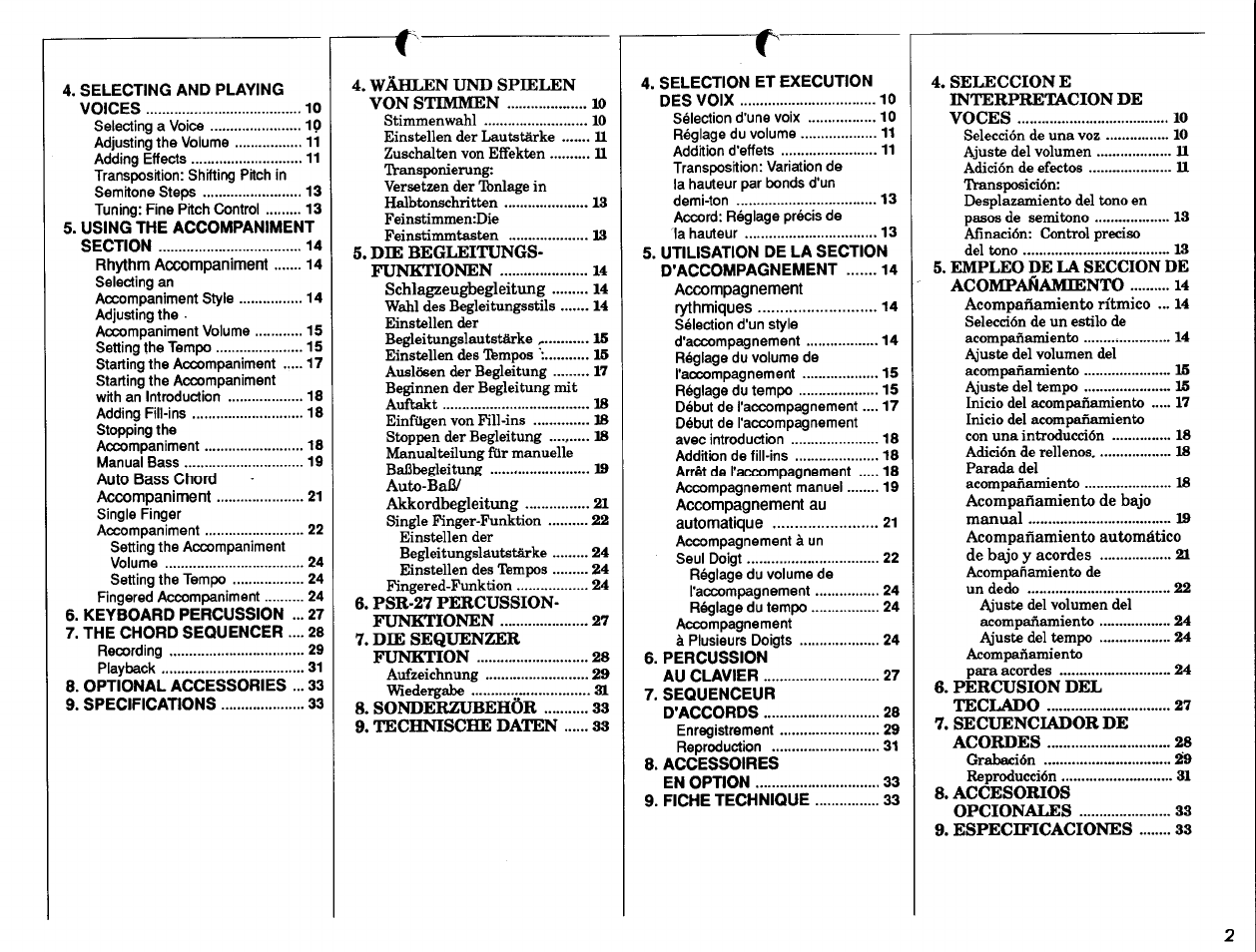 Yamaha PSR-27 User Manual | Page 3 / 36