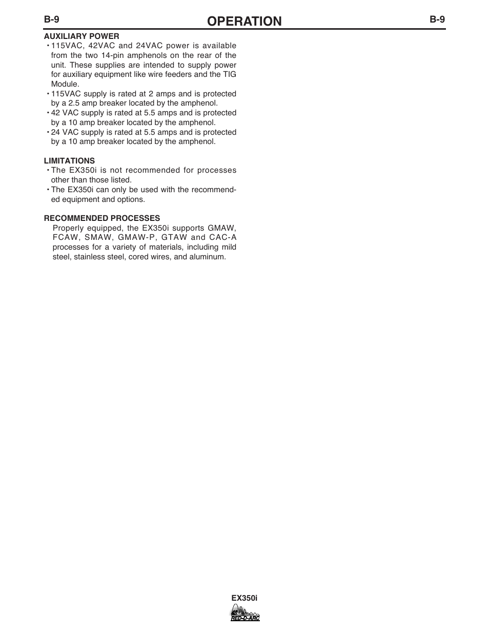 Operation | Lincoln Electric IM764 RED-D-ARC EX350i User Manual | Page 20 / 40