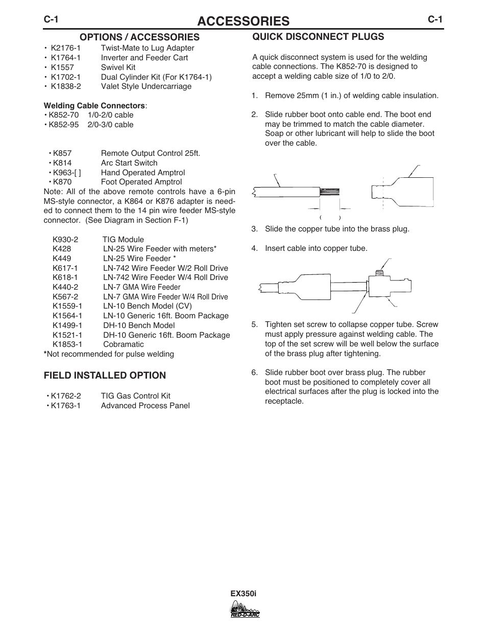 Accessories | Lincoln Electric IM764 RED-D-ARC EX350i User Manual | Page 21 / 40