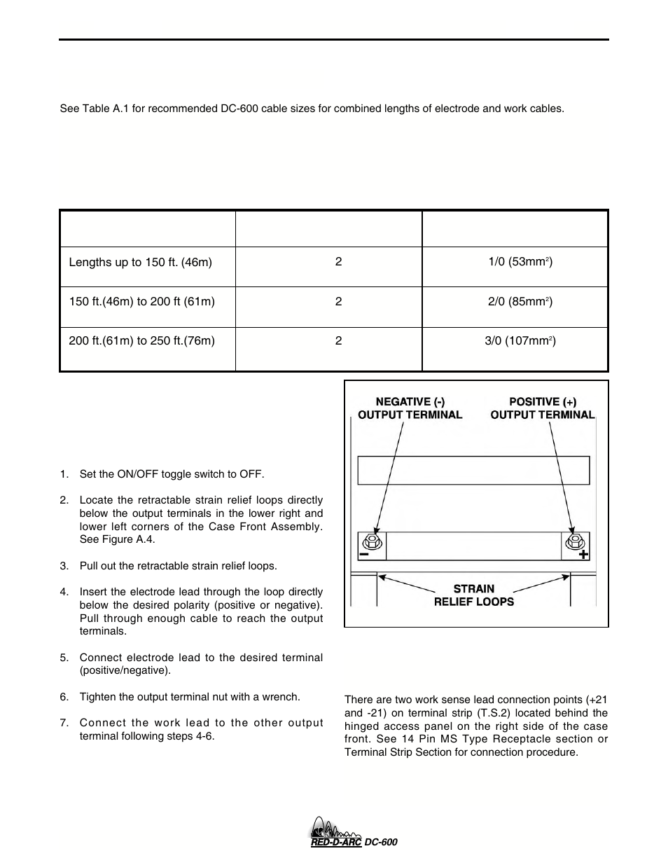 Installation, Output connections | Lincoln Electric IM657 RED-D-ARC DC-600 User Manual | Page 13 / 52