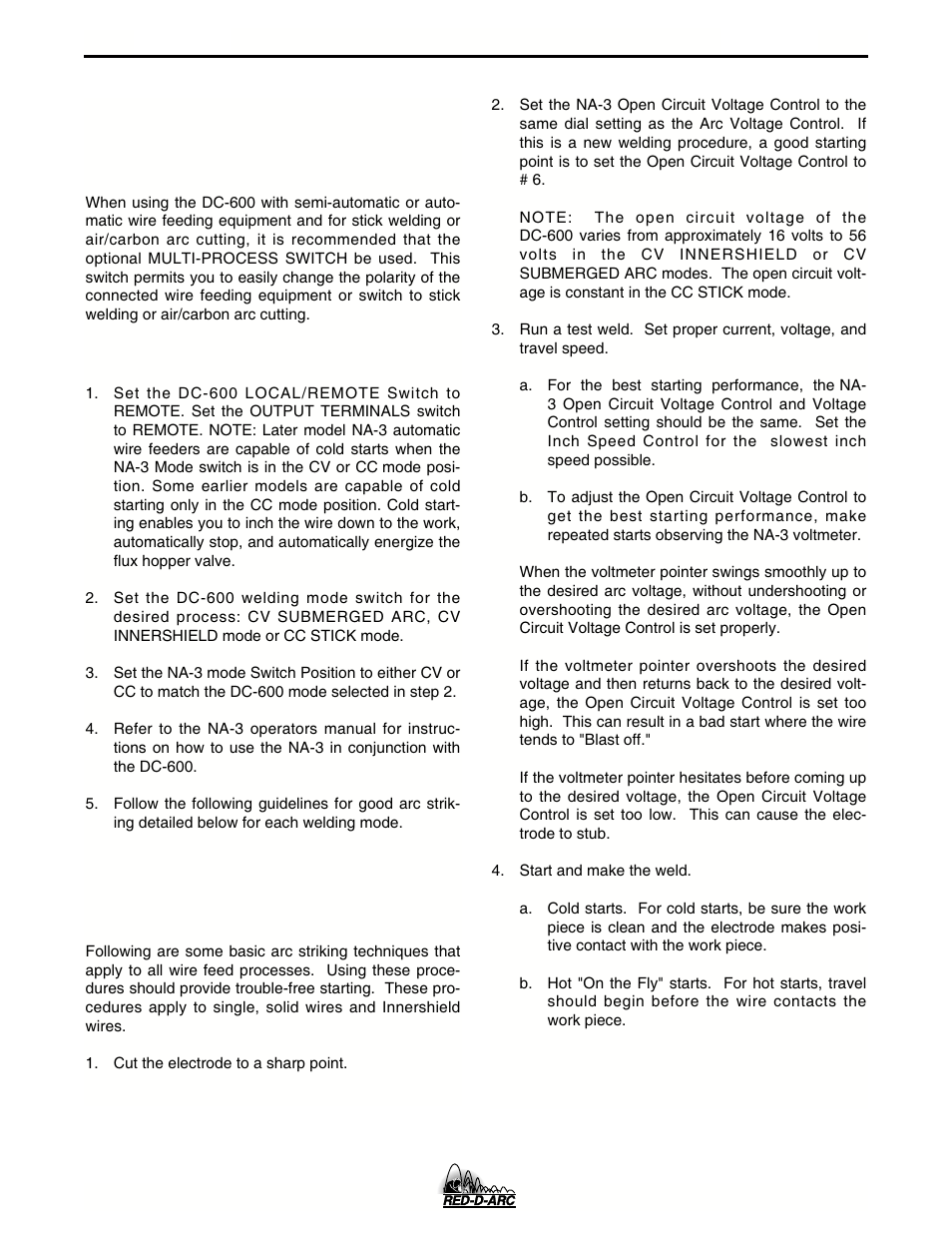 Operation | Lincoln Electric IM657 RED-D-ARC DC-600 User Manual | Page 22 / 52