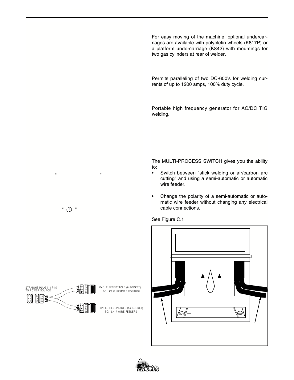 Accessories, Factory or field installed options, Wire feeders and tractors | Field installed options | Lincoln Electric IM657 RED-D-ARC DC-600 User Manual | Page 25 / 52