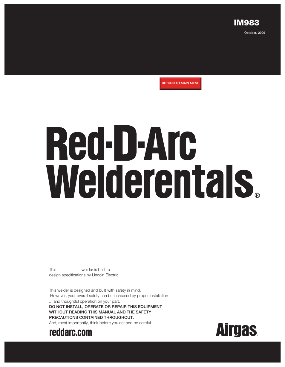 Lincoln Electric IM983 RED-D-ARC DC655e (CE) User Manual | 45 pages